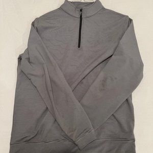 Peter Millar Mens Quarter Zip Large Navy/White